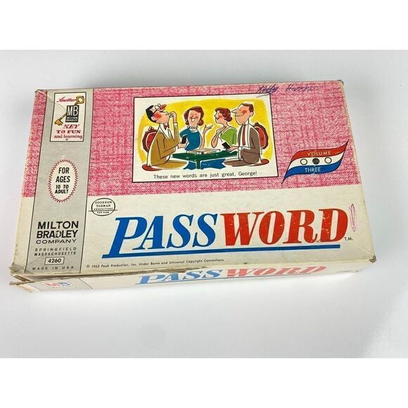 Milton Bradley Company 1963 Password Volume Three Game Made in the USA BM0714 - Picture 1 of 7